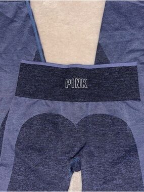 PINK Victoria's Secret Navy and Charcoal Colorblock Leggings